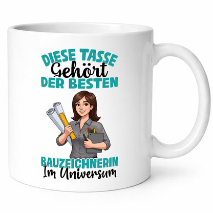 Im Universum: Bauzeichnerin | Zeichnerin Geschenkidee Humor Tasse