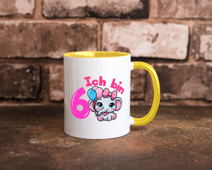 6. Geburtstag | 6 Jahre Elefant Mädchen Humor Geschenkidee Tasse