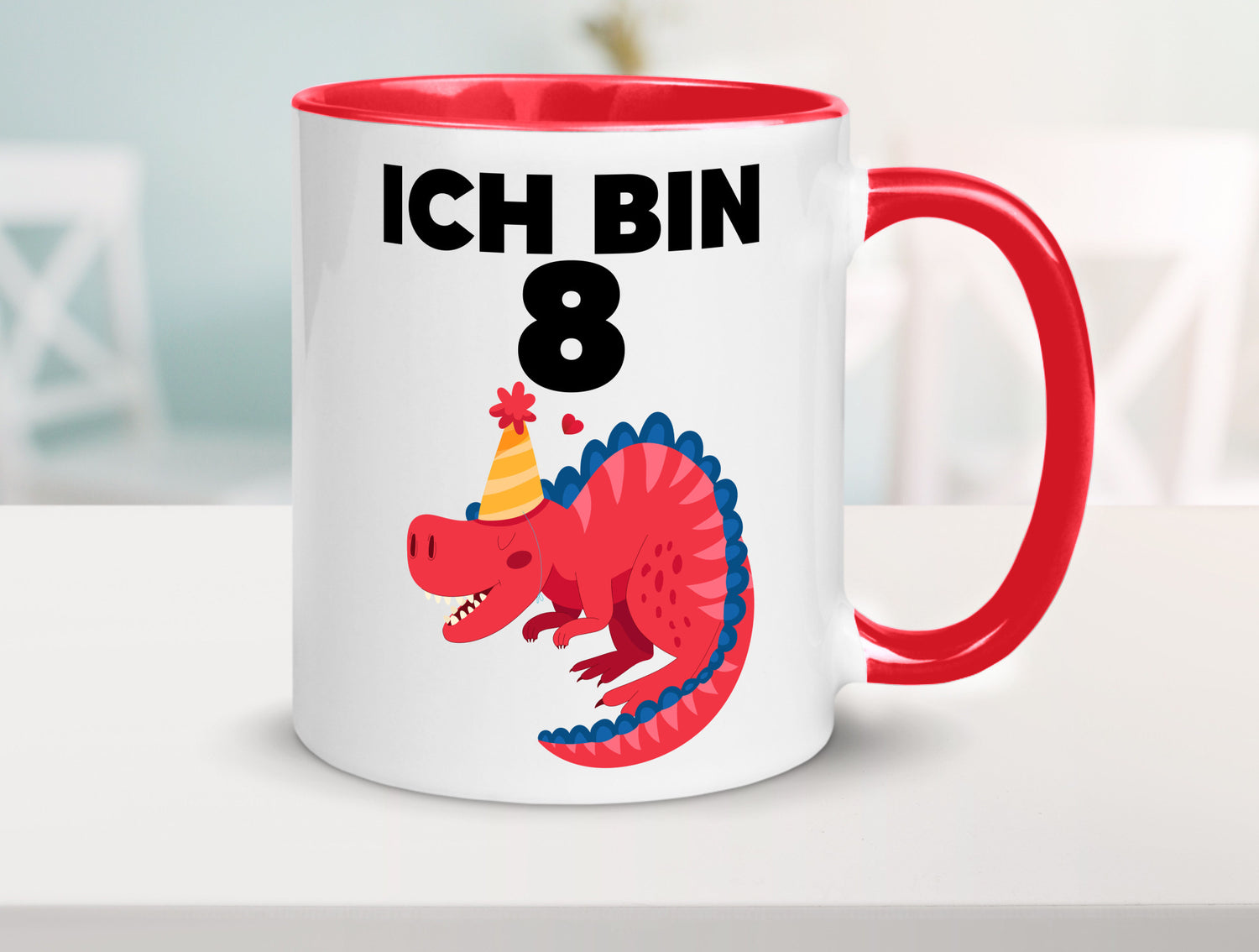 8. Geburtstag | Dino Dinosaurier 8 Jahre lustig Geschenkidee Geschenk Tasse