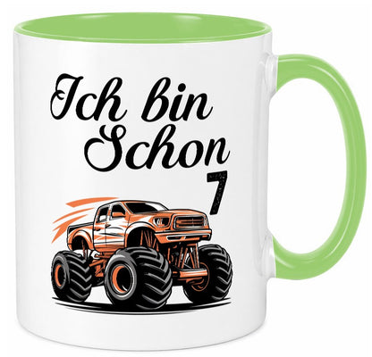 7. Geburtstag | Monster truck 7 Jahre lustiger Spruch Geschenk Geschenkidee Tasse