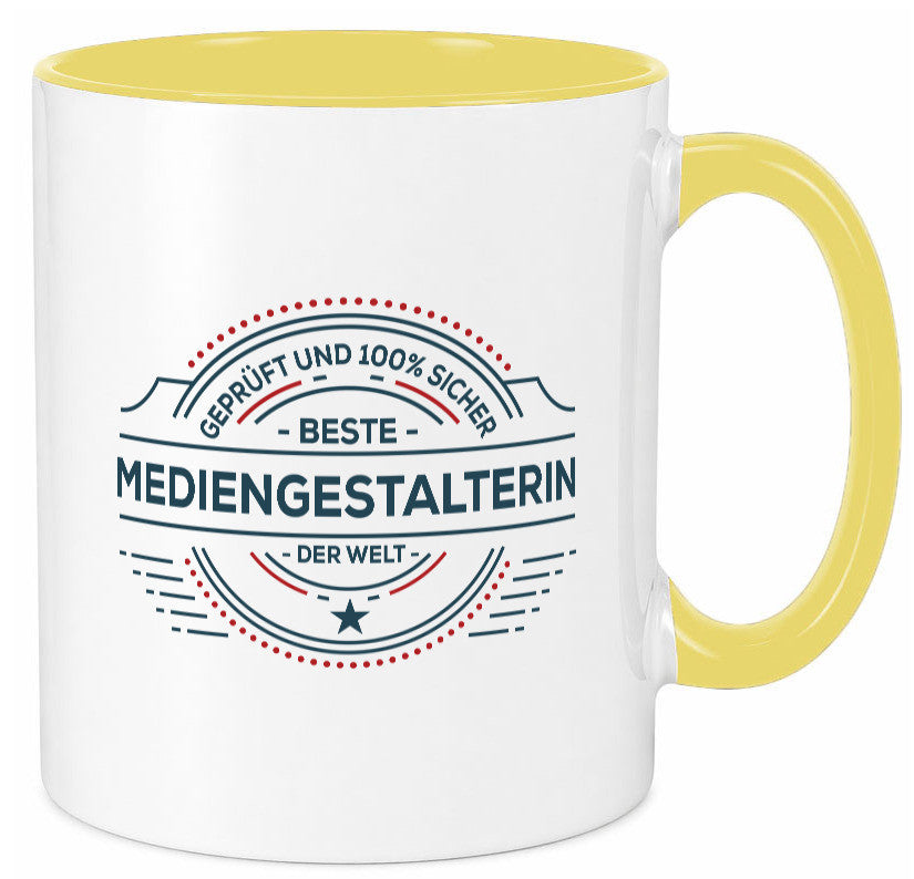 Geprüft und sicher: Mediengestalterin | Medien lustiger Spruch Geschenk Humor