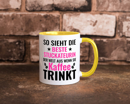 Kaffee trinkt: Stuckateurin | Innenausbau Geschenk Humor Geschenkidee lustiger