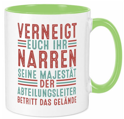 Verneigt euch: Abteilungsleiter| Führungskraft lustiger Spruch Geschenk Humor Tasse