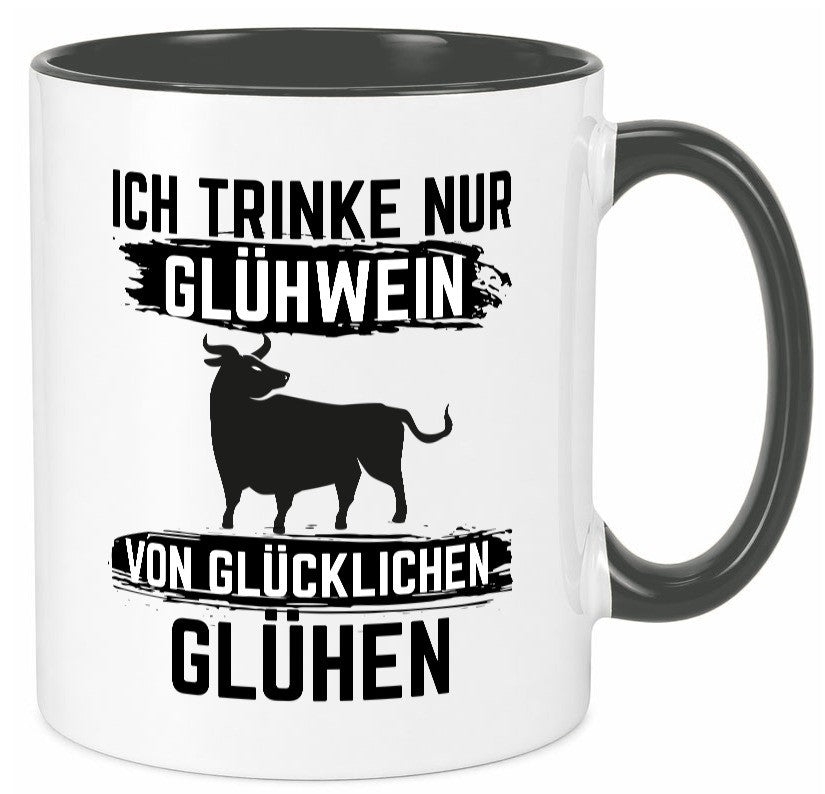 Ich drinke nur Glühwein | Wein von Glühen lustiger Spruch Geschenk Humor Tasse
