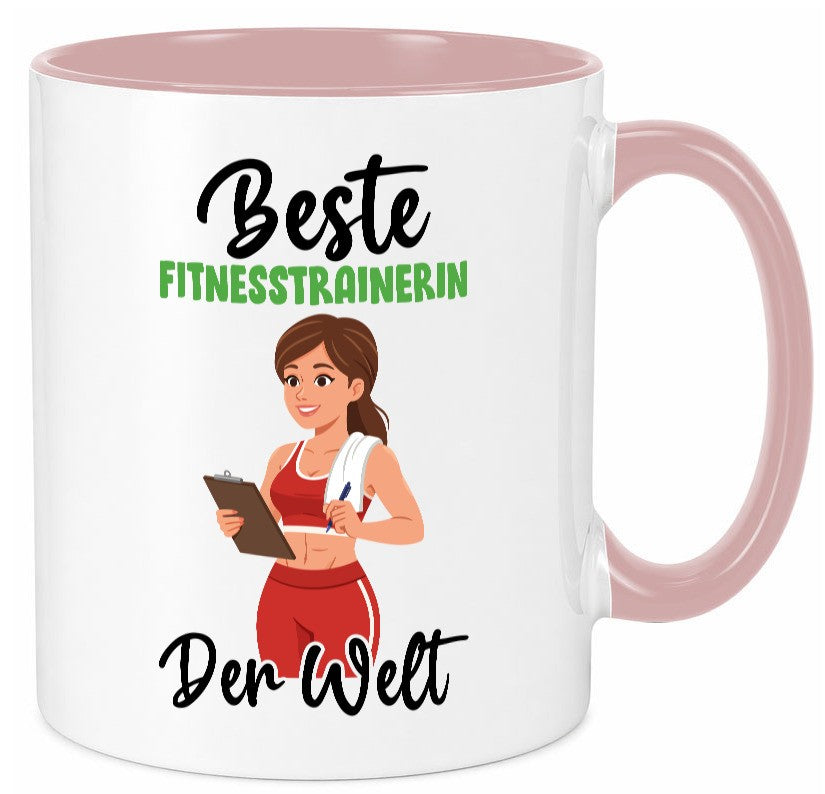 Beste Fitnesstrainerin | Trainerin Sport v2 lustiger Spruch Geschenk Humor Tasse