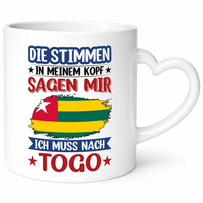 Togo | Urlaub Stimmen in meinem Kopf Traumland Humor Geschenkidee Tasse