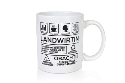 Achtung Probleme Landwirtin| Bäuerin | Landwirtschaft Humor Geschenkidee Tasse
