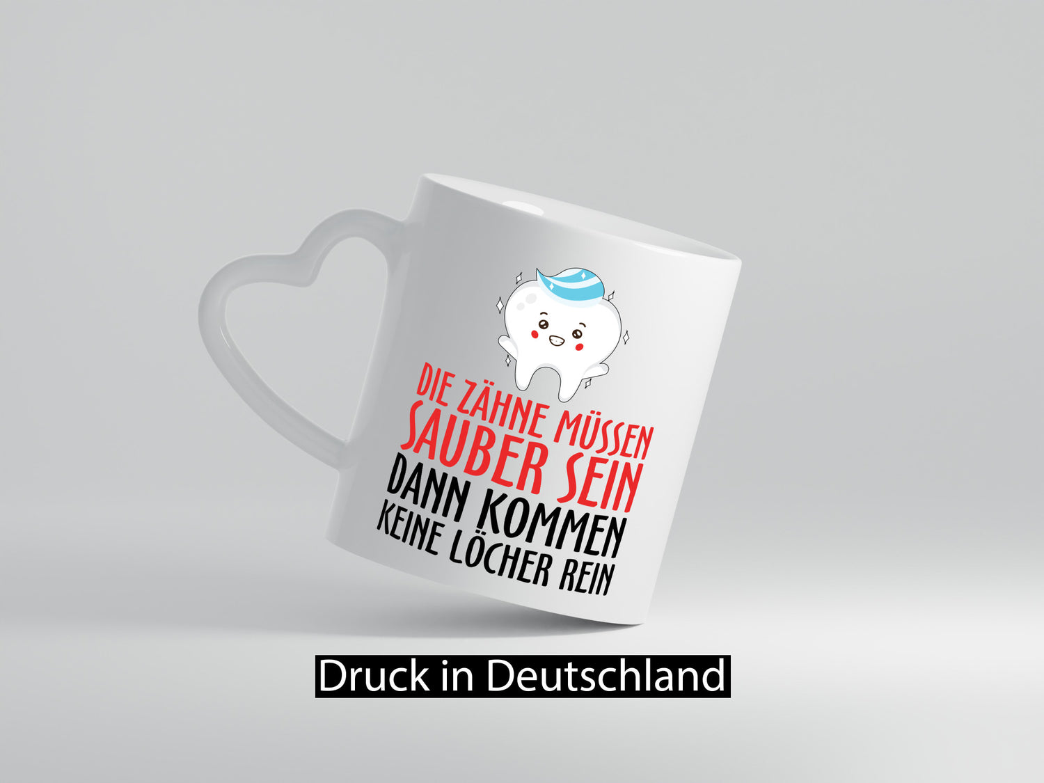Sauber Zähne lustiger Spruch Geschenk Humor Geschenkidee Tasse