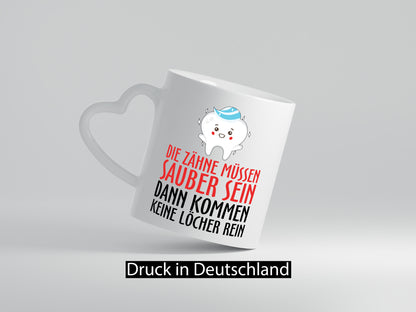 Sauber Zähne lustiger Spruch Geschenk Humor Geschenkidee Tasse