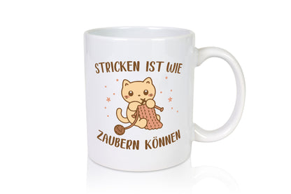 Stricken ist wie zaubern können | Strickschal Teddy Humor Geschenkidee Tasse