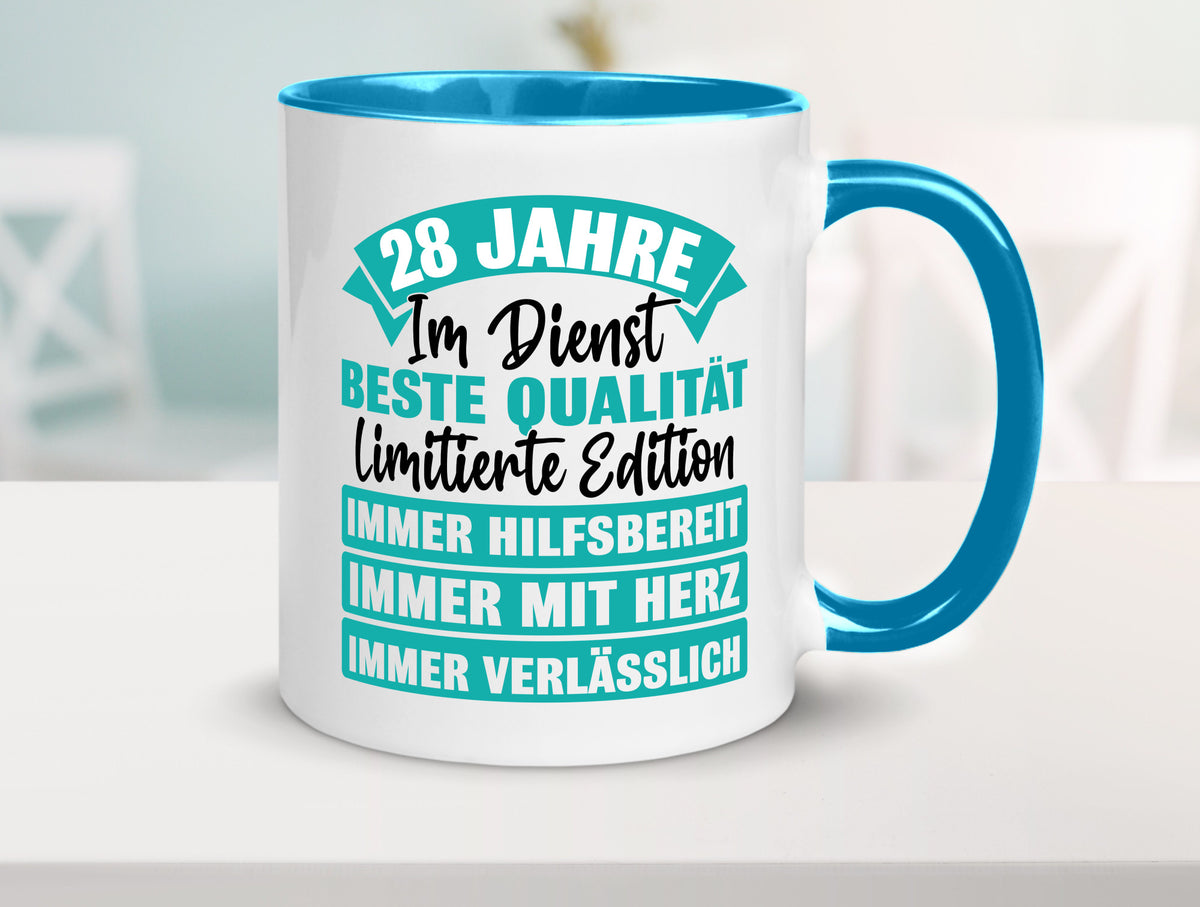 28 Jahre im Dienst | Jubiläum Arbeit lustig Kollegen Büro Geschenk Tasse