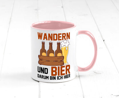 Wandern und Bier darum bin ich hier | Bierkasten lustiger Spruch Geschenk Humor