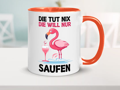 Die tut nix will nur Saufen | Flamingo Alkohol v2 Geschenk Humor Geschenkidee