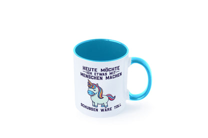 Heute möchte ich Menschen schubsen | Einhorn v2 Geschenk Humor Geschenkidee