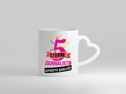 5 Sterne Journalist geprüfte Qualität Humor Geschenkidee Tasse