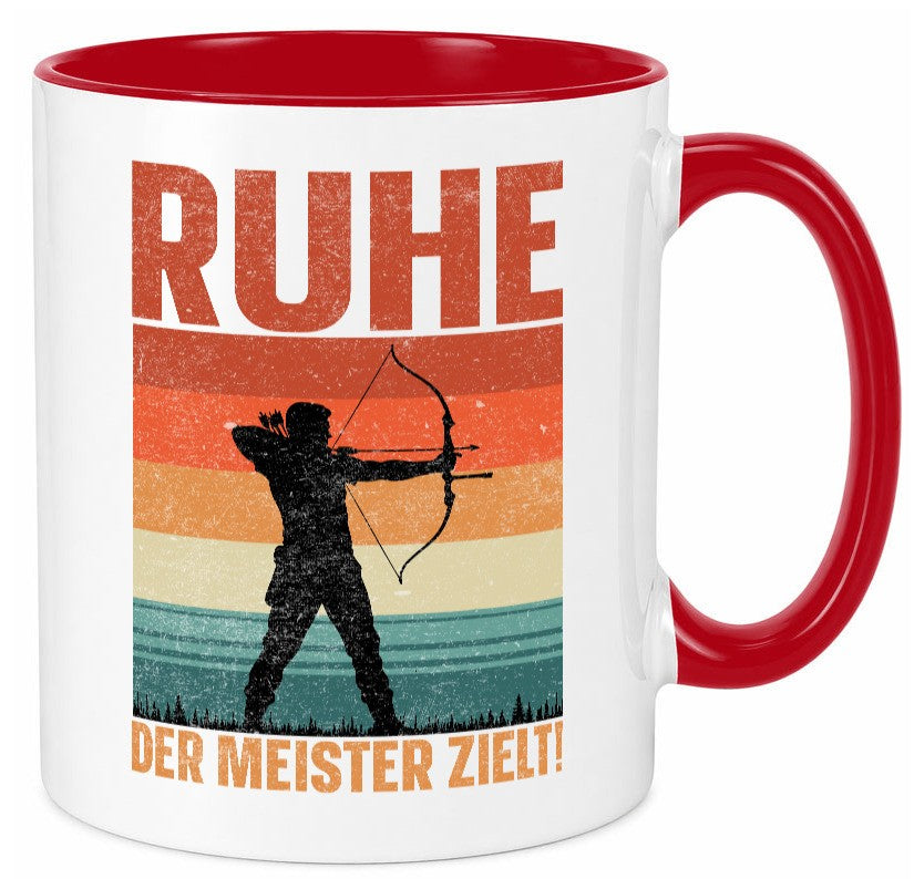 Ruhe der meister Zielt | Bogensport Bogenschütze Humor Geschenkidee Tasse