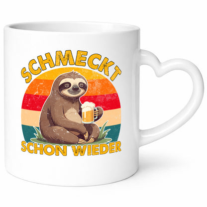 Schmeckt schon wieder | Biertrinker Faultier v2 Geschenk Tierliebhaber Humor
