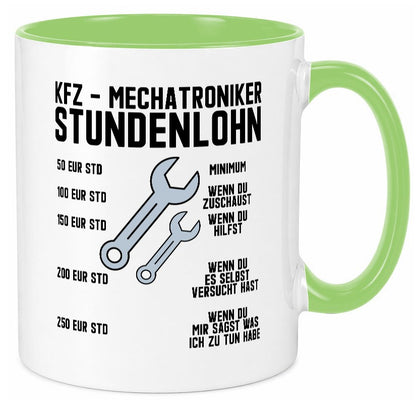 KFZ Mechatroniker | Stundenlohn Automechaniker Spruch Humor Geschenkidee Tasse