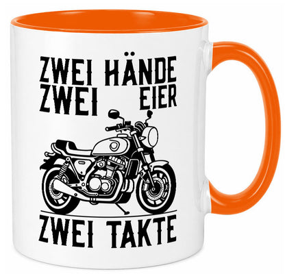 Zwei Hände | Zweitaktmotor Motorrad Moped Biker Geschenkidee Humor Tasse