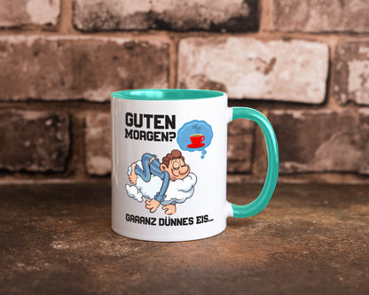 Ganz dünnes Eis | Morgenmuffel Tasse Kaffeetrinker Geschenkidee Humor