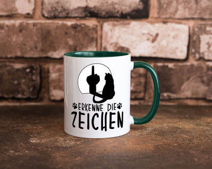 Erkenne die Zeichen | Katze Humor Tierliebhaber Geschenkidee Tasse