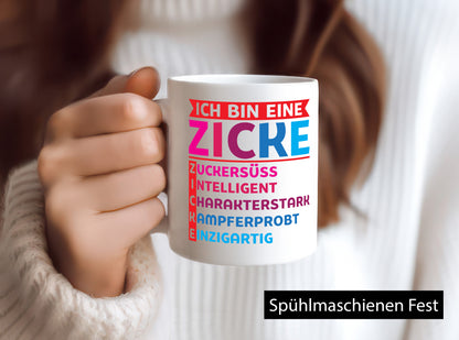 Ich bin eine Zicke | Definition süßes Mädchen v2 Geschenkidee Humor Tasse