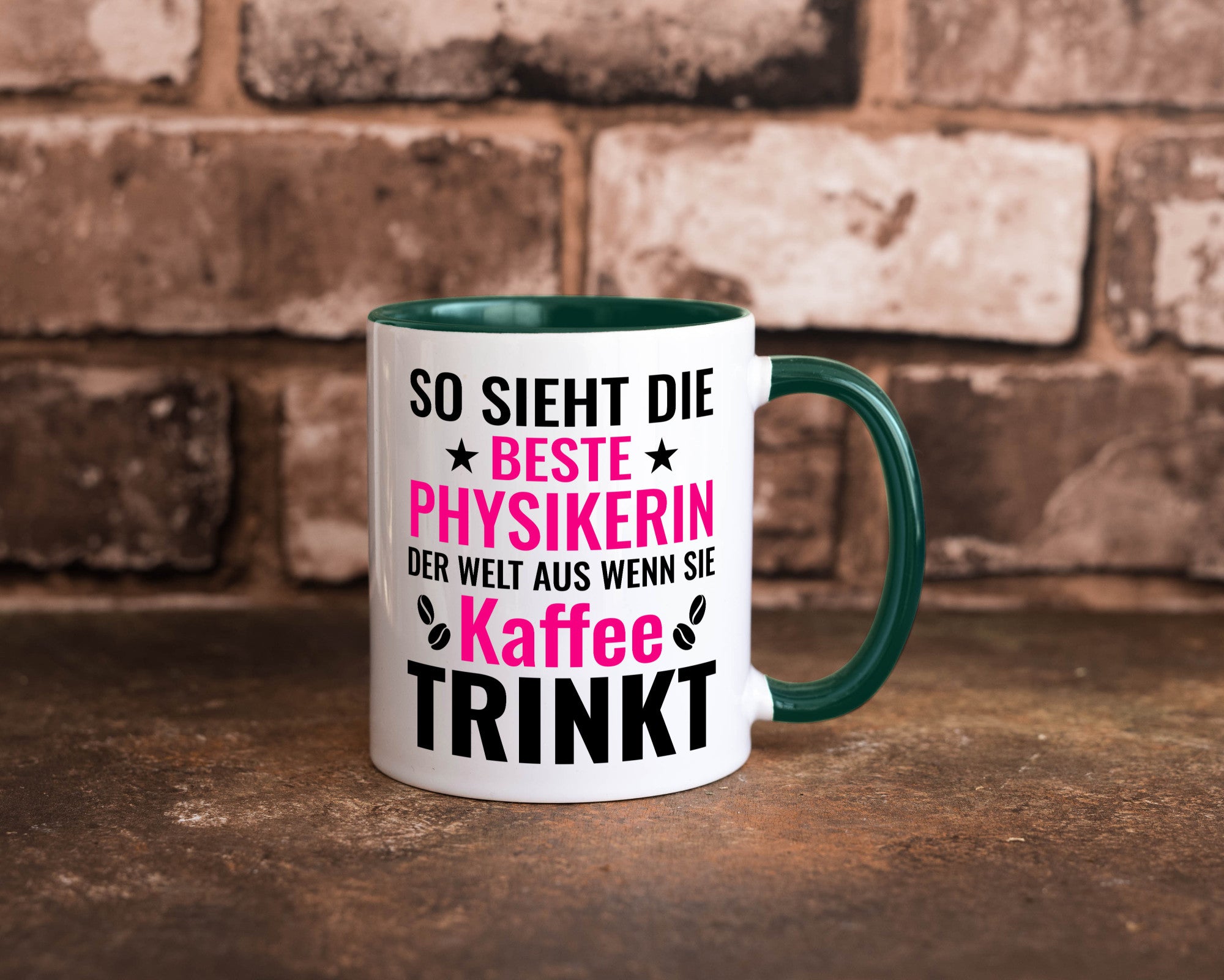 Kaffee trinkt: Physikerin | Physik Geschenk Humor Geschenkidee lustiger Spruch
