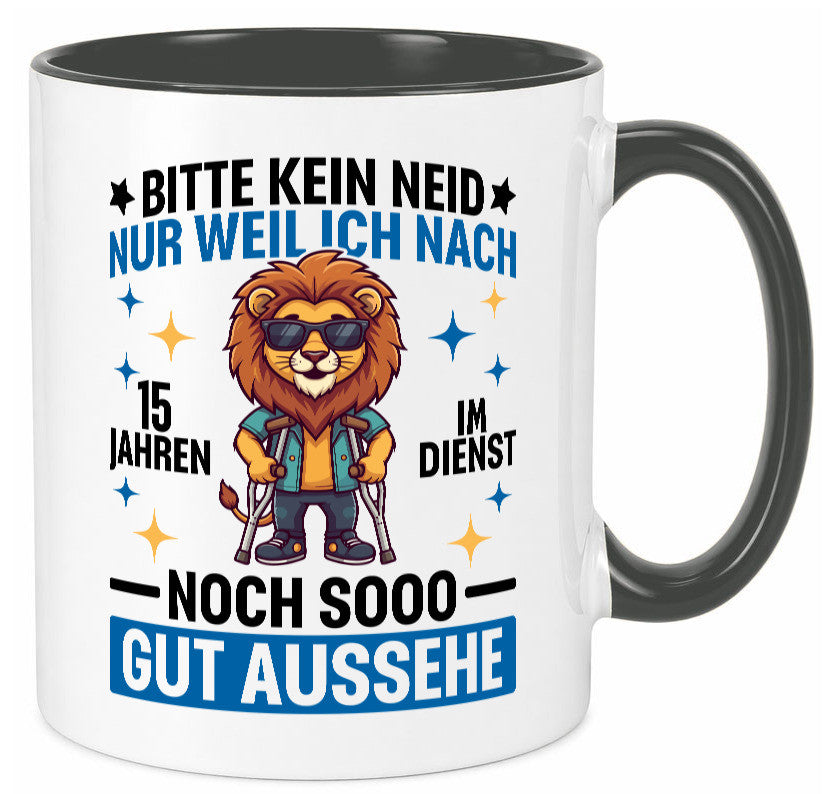 15 Jahre im Dienst | Arbeitsjubiläum Arbeit lustig Kollegen Büro Geschenk Tasse