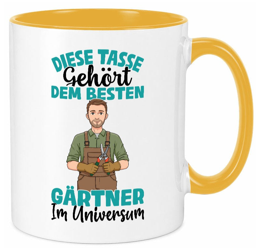 Im Universum: Gärtner | Gartenbau Geschenkidee Humor Tasse