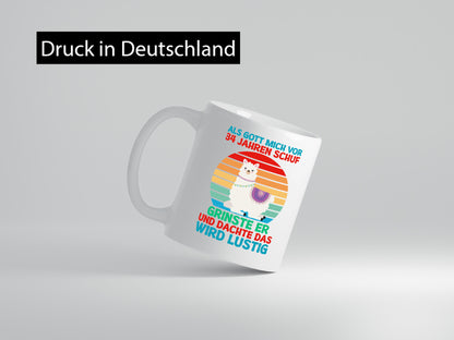 34. Geburtstag | 34Jahre Gut Schuf mich Lama v2 Humor Geschenkidee Tasse