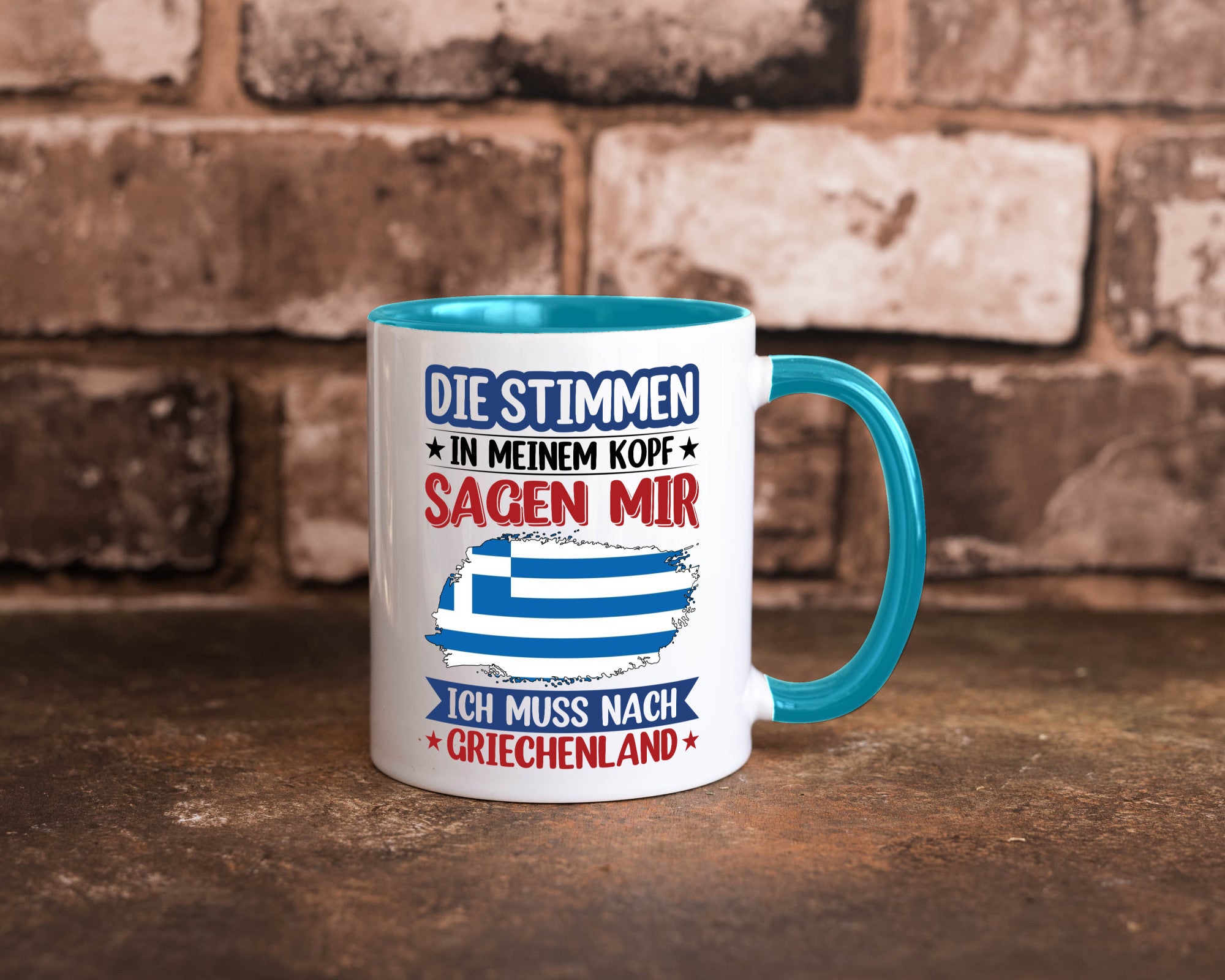 Griechenland | Urlaub Stimmen in meinem Kopf Traumland Humor Geschenkidee Tasse