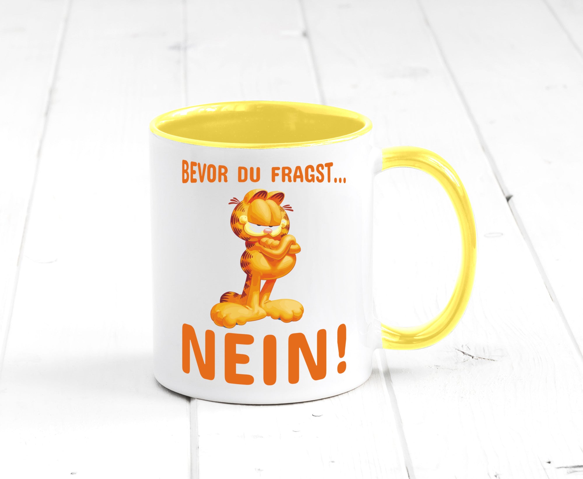 Bevor du fragst? Nein! | grimmige Katze Spruchtasse lustig Tierliebhaber Humor