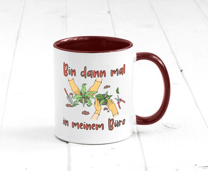 Bin im Büro | Gartenarbeit Pflanzen Humor Witz Geschenkidee Arbeit Kollegen