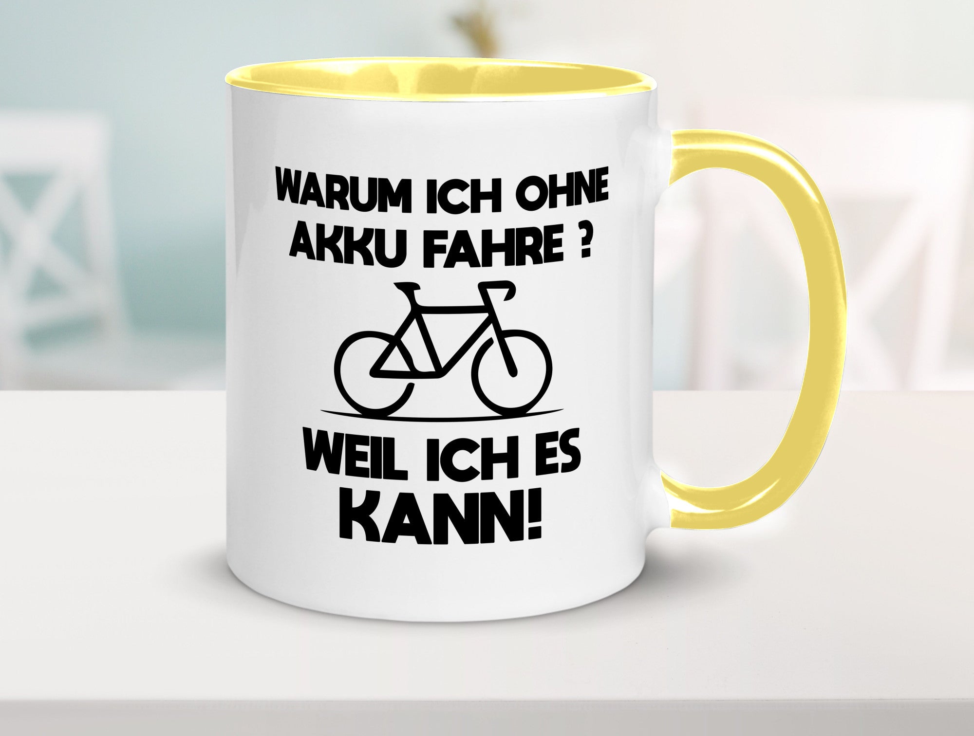 Warum ich ohne Akku fahre weil ichs kann | Radfahren Geschenk Humor