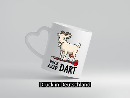Bock auf Dart | Dartspieler Dartpfeil Ziegenbock v2 Geschenkidee Humor Tasse