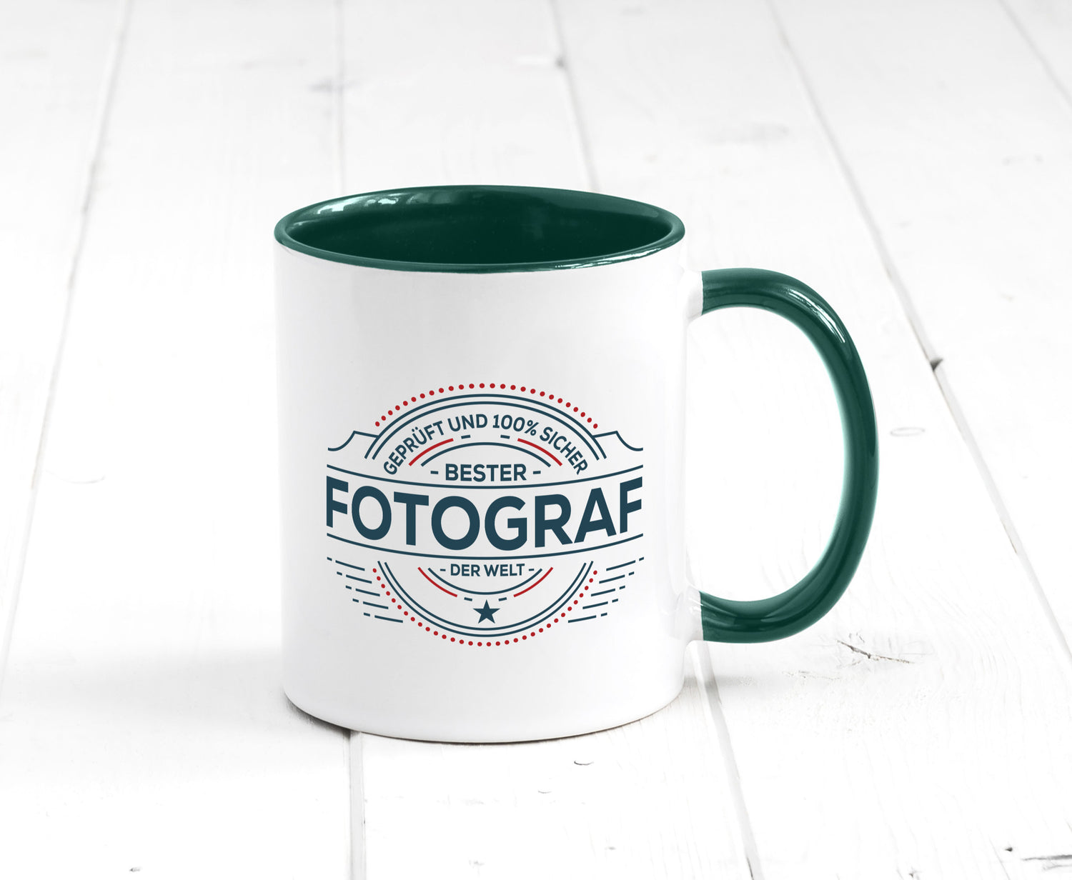 Geprüft und sicher: Fotograf | Fotografie Kamera Humor Geschenkidee Tasse