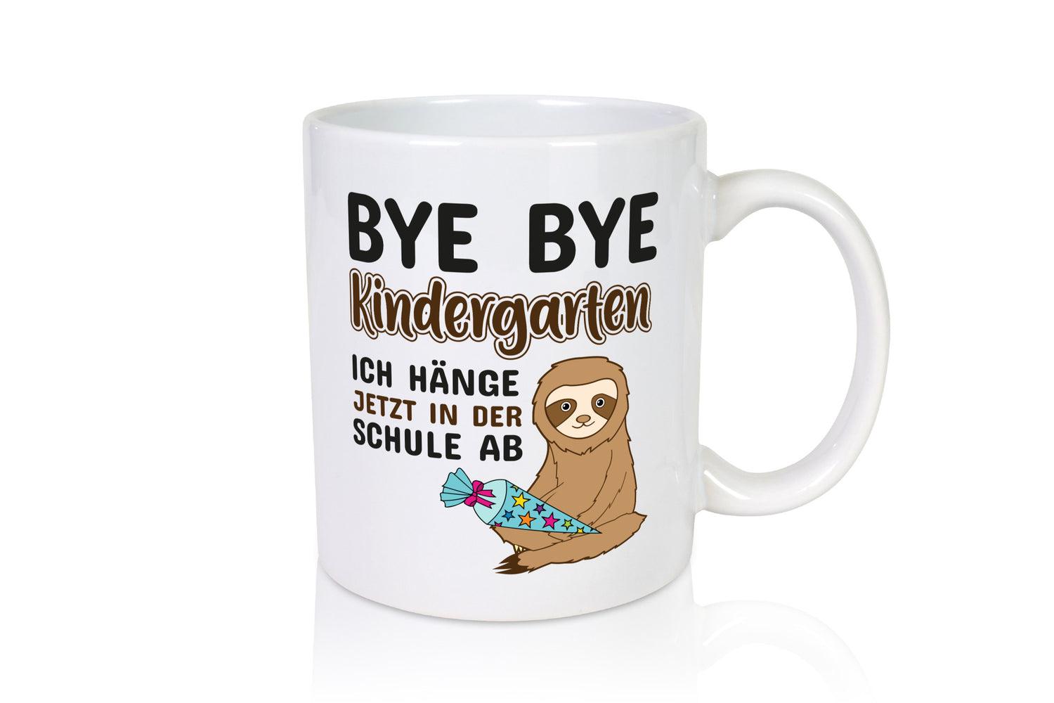 Bye Kindergarten | Schulkind Tasse Faultier Motiv lustig Tierliebhaber Humor