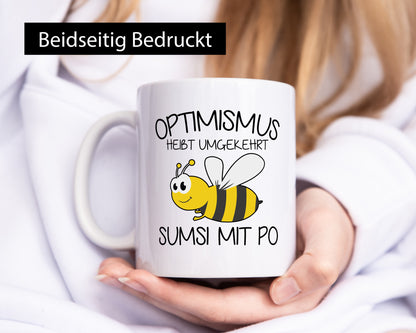 Optimismus umgekehrt heißt Sumsimitpo | Biene lustiger Spruch Geschenk Humor