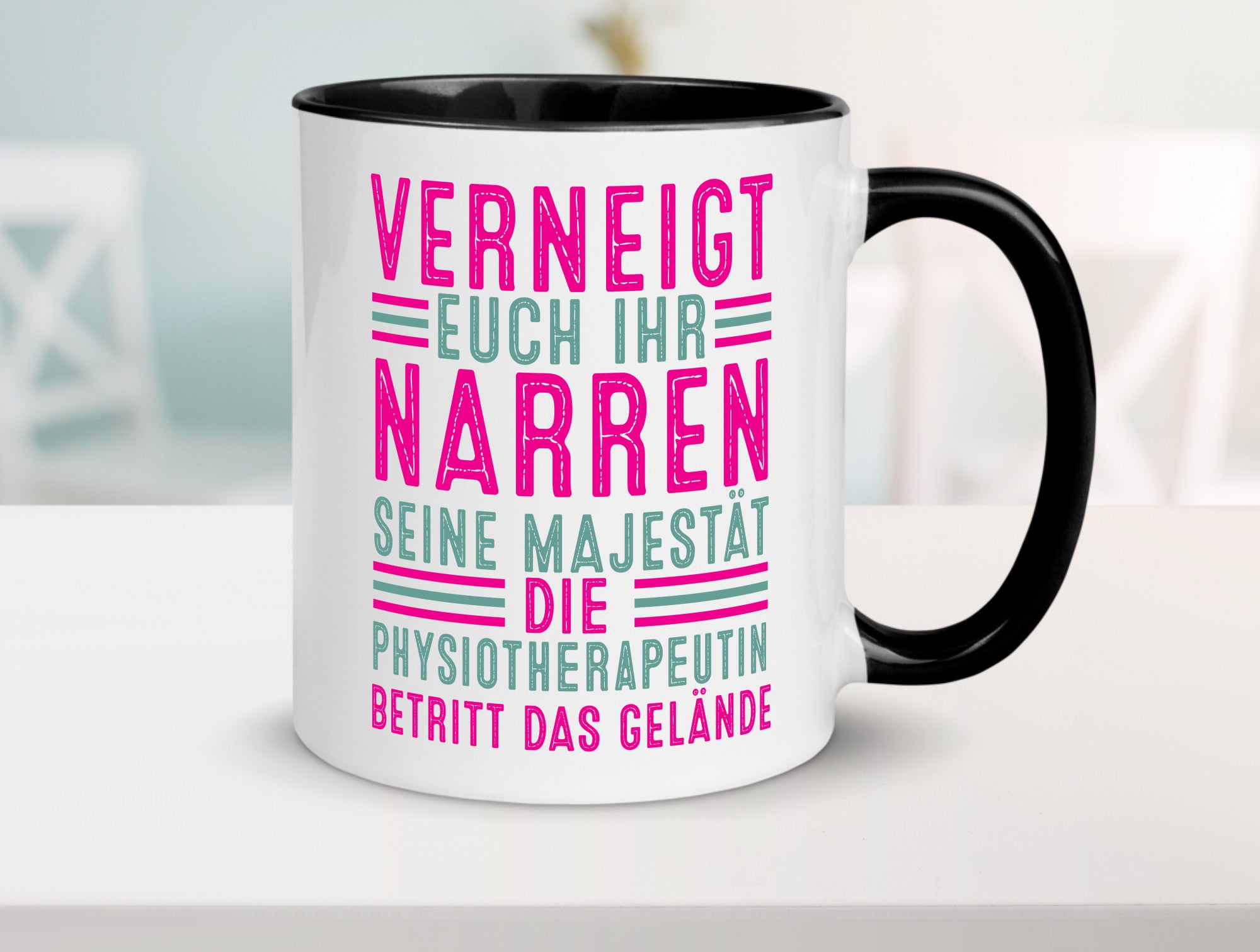 Verneigt euch: Physiotherapeutin Humor Geschenkidee Tasse