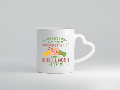 Zur Verteidigung | Unbeaufsichtigt Wollladen Stricken Geschenk Humor