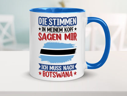 Botswana | Urlaub Stimmen in meinem Kopf Traumland Geschenkidee Humor Tasse