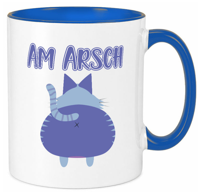 Am Arsch | Katzenmotiv Tasse Kollege Katzenbesitzer Geschenkidee Arbeit