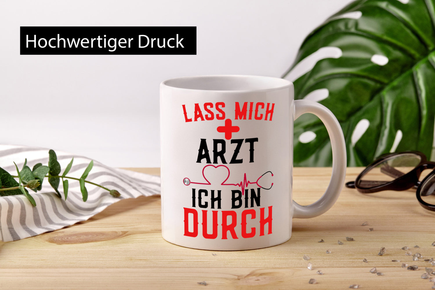 Arzt | Lass mich durch Herz Doktor Krankenhaus Puls Humor Geschenkidee Tasse