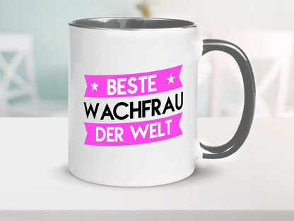 Beste Wachfrau | Wachpersonal Nachtwächter Humor Geschenkidee Tasse