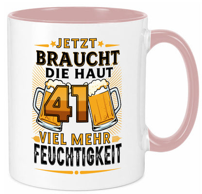 41 braucht die haut mehr Feuchtigkeit | 41. Geburtstag Geschenkidee Humor Tasse