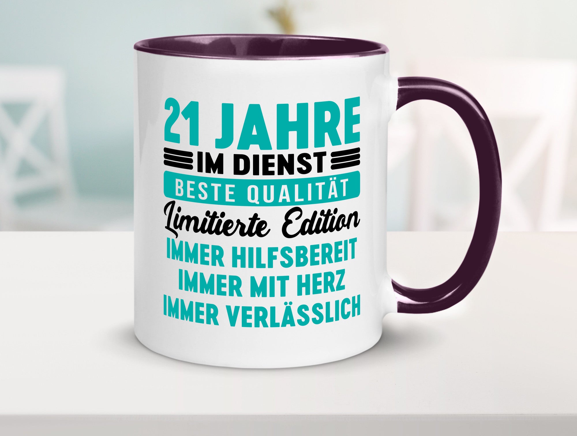 21 Jahre im Dienst | Jubiläum Arbeit v5 lustig Kollegen Büro Geschenk Tasse