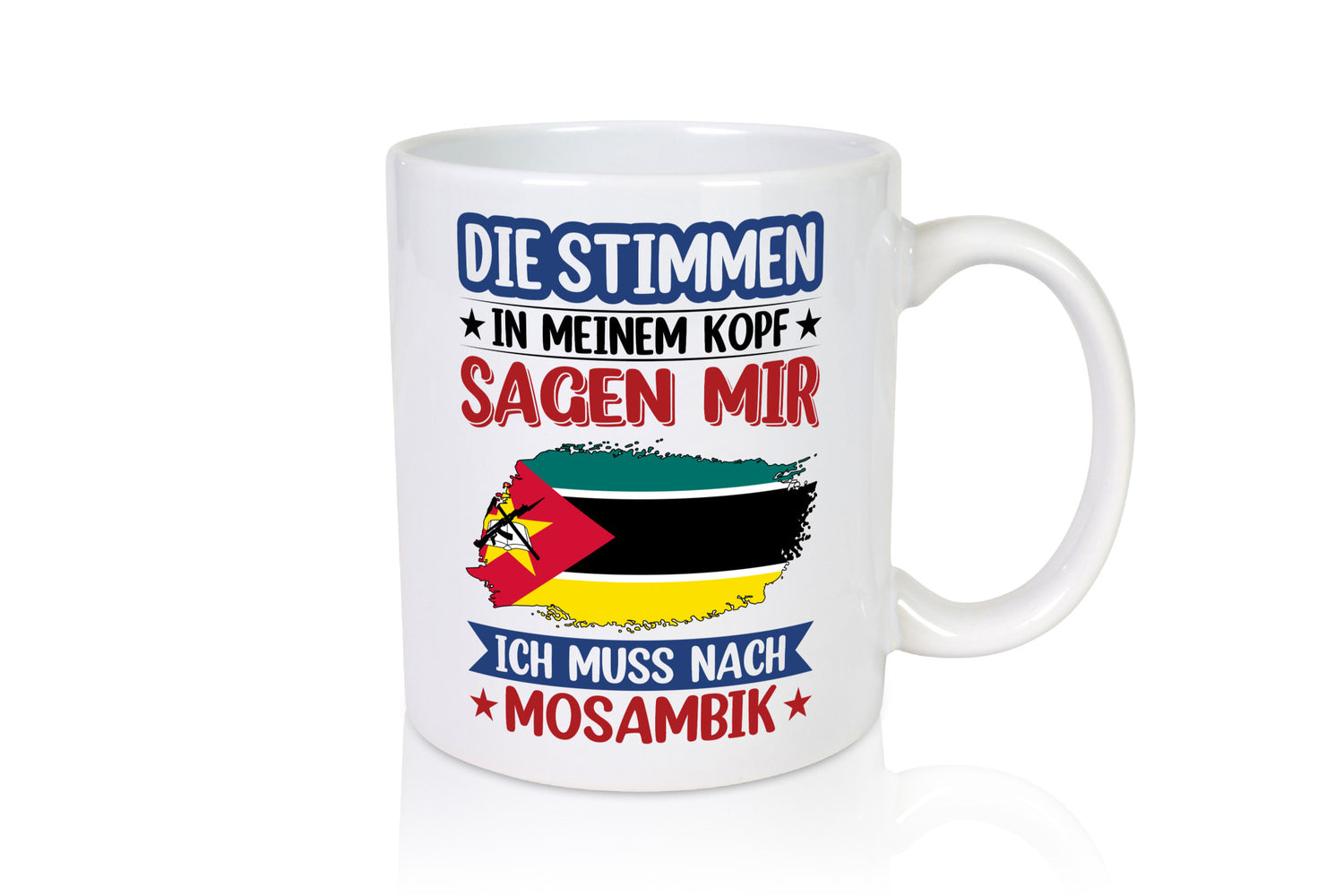 Mosambik | Urlaub Stimmen in meinem Kopf Traumland Humor Geschenkidee Tasse