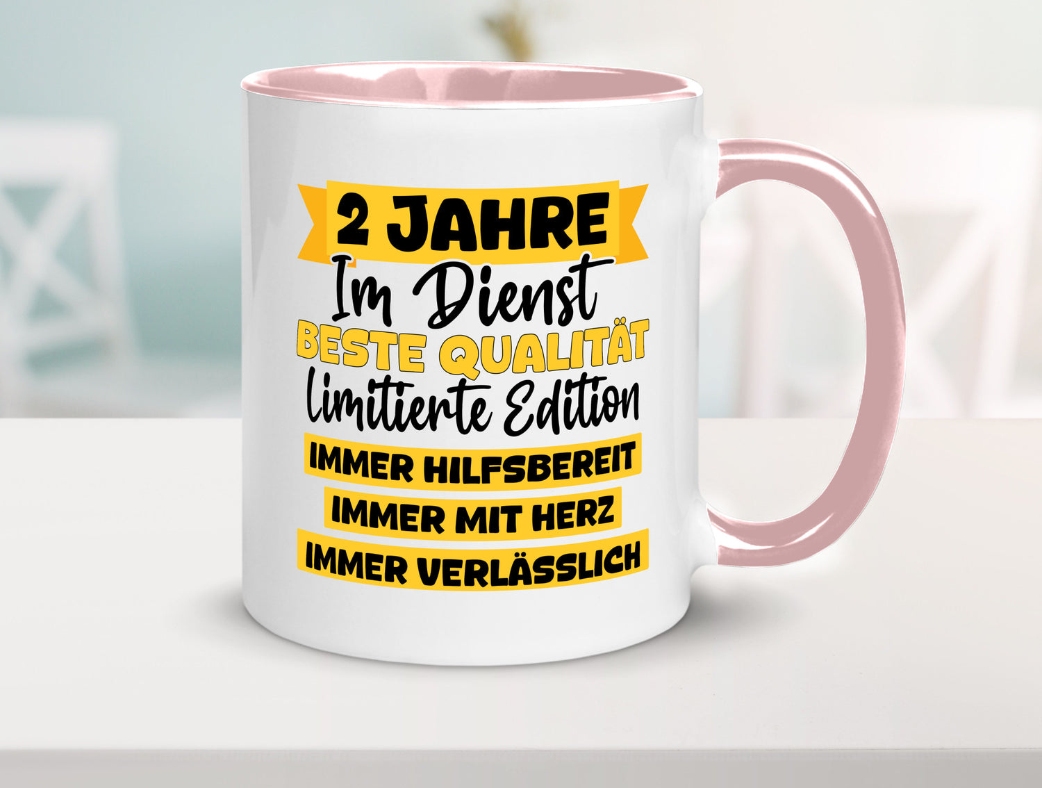 2 Jahre im Dienst | Jubiläum Arbeit v8 lustiger Spruch Geschenk Kollegen Büro