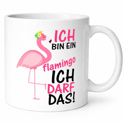 Ich bin ein Flamingo | Tier-Comic lustiger Spruch Blume Geschenk Tierliebhaber