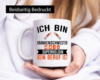 Krankenschwester Superheldin | Beruf Tasse Pflegerin Humor Arbeit Kollegen Büro